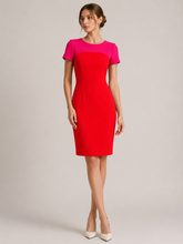 Load image into Gallery viewer, Alberre Odette Dual Colour Wool Crepe Dress