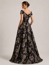 Load image into Gallery viewer, Alberre Odette Jacquard Floral Ballgown