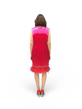 Load image into Gallery viewer, Alberre Odette Dual Colour Cocktail Dress with Feathers