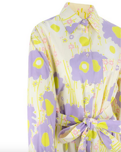 Sportmax Baldi Floral Cotton Poplin Shirt Dress