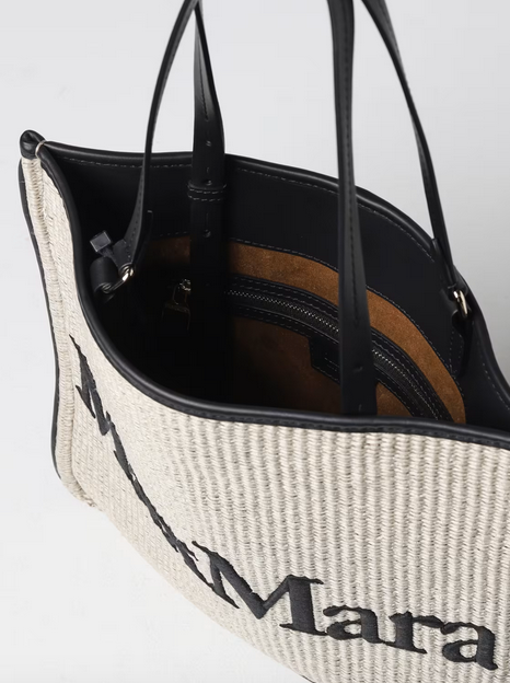 Max Mara Easybag Black Trim Raffia Shopper – Alberre Odette