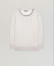 Load image into Gallery viewer, Luisa Cerano Beige Crystal Embellished Sweater