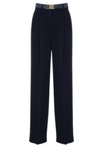 Load image into Gallery viewer, Max Mara Neottia Navy Belted Trousers