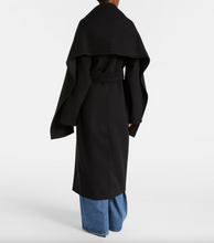 Load image into Gallery viewer, Sportmax Baldo Scarf-neck Black Wool Coat