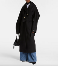 Load image into Gallery viewer, Sportmax Baldo Scarf-neck Black Wool Coat