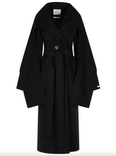 Load image into Gallery viewer, Sportmax Baldo Scarf-neck Black Wool Coat