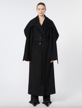 Load image into Gallery viewer, Sportmax Baldo Scarf-neck Black Wool Coat