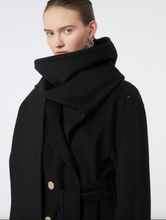 Load image into Gallery viewer, Sportmax Baldo Scarf-neck Black Wool Coat