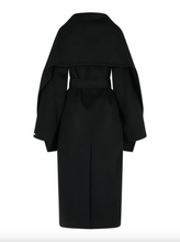 Load image into Gallery viewer, Sportmax Baldo Scarf-neck Black Wool Coat