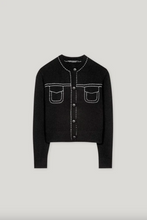 Load image into Gallery viewer, Luisa Cerano Black White Stitch Cardigan