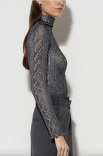 Load image into Gallery viewer, Luisa Cerano Lace Turtleneck Pullover with Metallic Finish