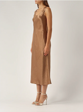 Load image into Gallery viewer, Max Mara Talete Bronze Satin Slip Dress