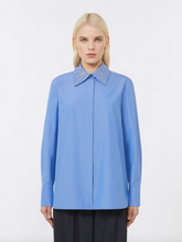 Load image into Gallery viewer, Max Mara Staffa Embroidered Collar Cotton Shirt Blue