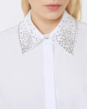 Load image into Gallery viewer, Max Mara Staffa Embroidered Collar Cotton Shirt White