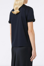 Load image into Gallery viewer, Max Mara Pontile Navy Beaded Couture T-shirt