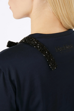 Load image into Gallery viewer, Max Mara Pontile Navy Beaded Couture T-shirt