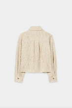 Load image into Gallery viewer, Luisa Cerano Tweed Metallic Gold Shirt Jacket