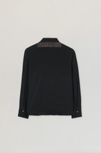 Load image into Gallery viewer, Luisa Cerano Black Chain Fringe Collar Blouse