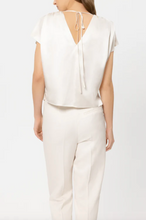 Load image into Gallery viewer, Luisa Cerano Ivory Silk Cap-sleeve Blouse