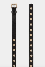 Load image into Gallery viewer, Luisa Cerano Black Leather Eyelets Belt
