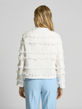 Load image into Gallery viewer, Luisa Cerano White Fringed Trim Tweed Jacket