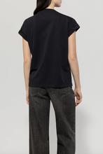 Load image into Gallery viewer, Luisa Cerano Black Statement T-shirt with Chains