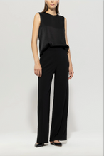 Load image into Gallery viewer, Luisa Cerano Black Wide Leg Satin Trousers