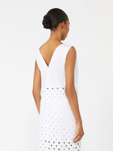 Load image into Gallery viewer, Max Mara BCHMAGGIO White Poplin Macrame Lace Top