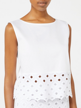Load image into Gallery viewer, Max Mara BCHMAGGIO White Poplin Macrame Lace Top