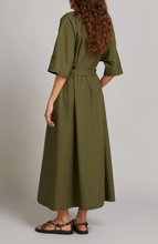 Load image into Gallery viewer, Max Mara MMLALBERO Olive Cotton Maxi Dress