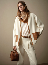 Load image into Gallery viewer, Max Mara MSTCOMICA White Wool Silk and Cashmere Hooded Coat