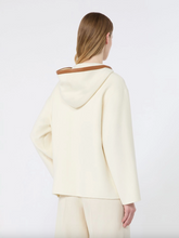 Load image into Gallery viewer, Max Mara MSTCOMICA White Wool Silk and Cashmere Hooded Coat