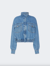 Load image into Gallery viewer, Sportmax SPDBUSSOLA Blue Denim Bomber Jacket