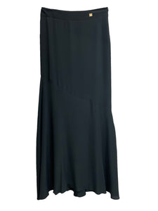 Cavalli Class Black Long Silk Skirt