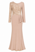 Load image into Gallery viewer, Alberre Odette Dual Fabric Backless Evening Gown

