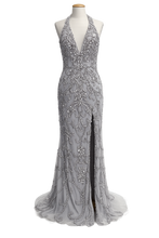 Load image into Gallery viewer, Alberre Odette Backless Halterneck Evening Gown
