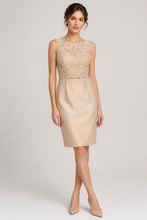 Load image into Gallery viewer, Alberre Odette Dual Fabric Cocktail Dress
