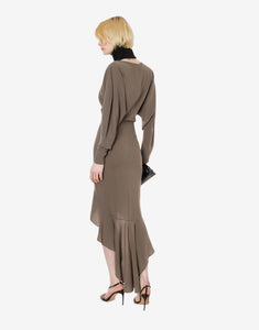 Philosophy di Lorenzo Serafini Crepe Dress with Raffles