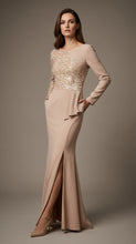 Load image into Gallery viewer, Alberre Odette Dual Fabric Backless Evening Gown
