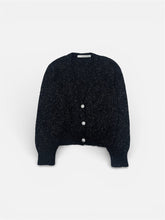 Load image into Gallery viewer, Herzen's Angelegenheit Black Cardigan with Crystal Buttons
