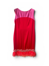 Load image into Gallery viewer, Alberre Odette Dual Colour Cocktail Dress with Feathers
