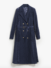 Load image into Gallery viewer, Max Mara Colimbo Navy Lace Coat Dress
