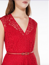 Load image into Gallery viewer, Max Mara Pioggia Red Lace Midi Dress
