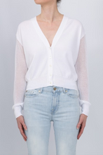 Load image into Gallery viewer, Max Mara Tabella White Net Sleeves Cardigan
