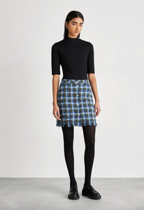 Hugo Boss Vomoki Tweed Fringed Mini Skirt