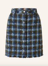 Load image into Gallery viewer, Hugo Boss Vomoki Tweed Fringed Mini Skirt
