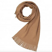 Load image into Gallery viewer, Hugo Boss Albas Wool Fringed Logo Scarf
