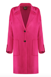 Hugo Boss Cattina Fuscia Pink Wool Coat