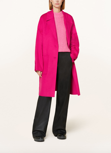 Hugo Boss Cattina Fuscia Pink Wool Coat