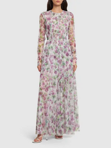 Philosophy di Lorenzo Serafini Printed Tulle Floral Maxi Dress